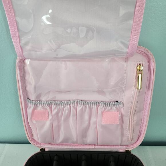 Pink Daisy Makeup Cosmetic Case with Multiple Adjustable Dividers NWOT - Picture 8 of 10